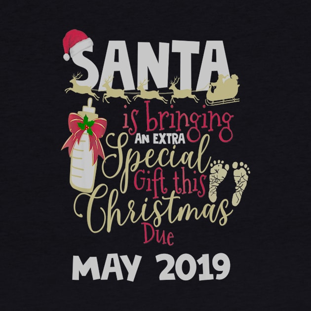 Christmas Pregnancy Due May 2019 Santa Baby Mom by teudasfemales